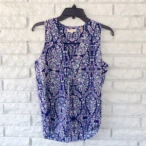 Rebecca Taylor Silk blue pattern boho Tank Top - Size 4